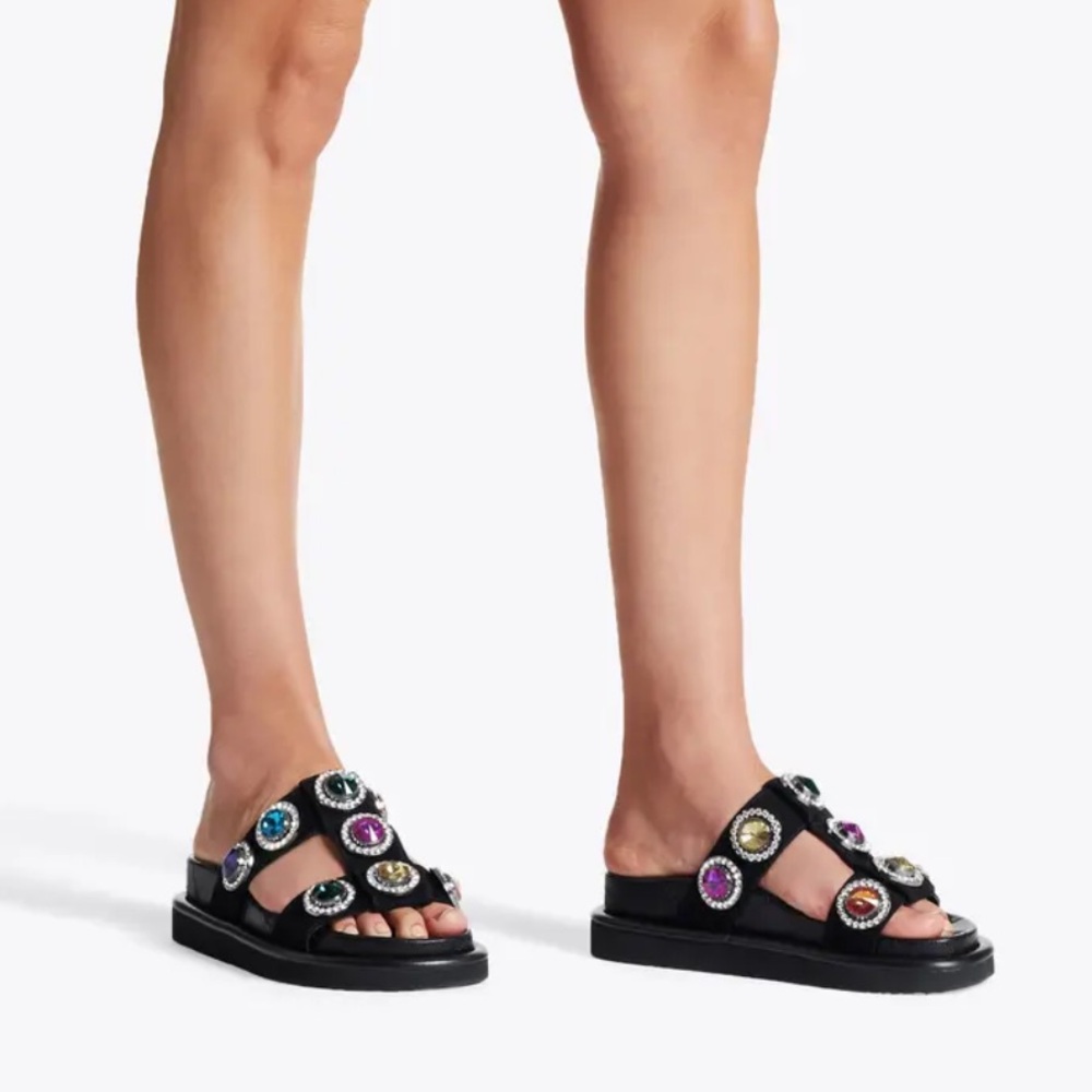 KURT GEIGER LONDON ORSON CRYSTAL SANDAL black 
$150  size 41 US 10.5 new /no box - Picture 3 of 16